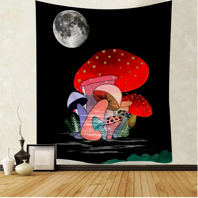 Simple mushroom tapestry psychedelic background cloth background wall decoration cloth mandala bohemian home decoration