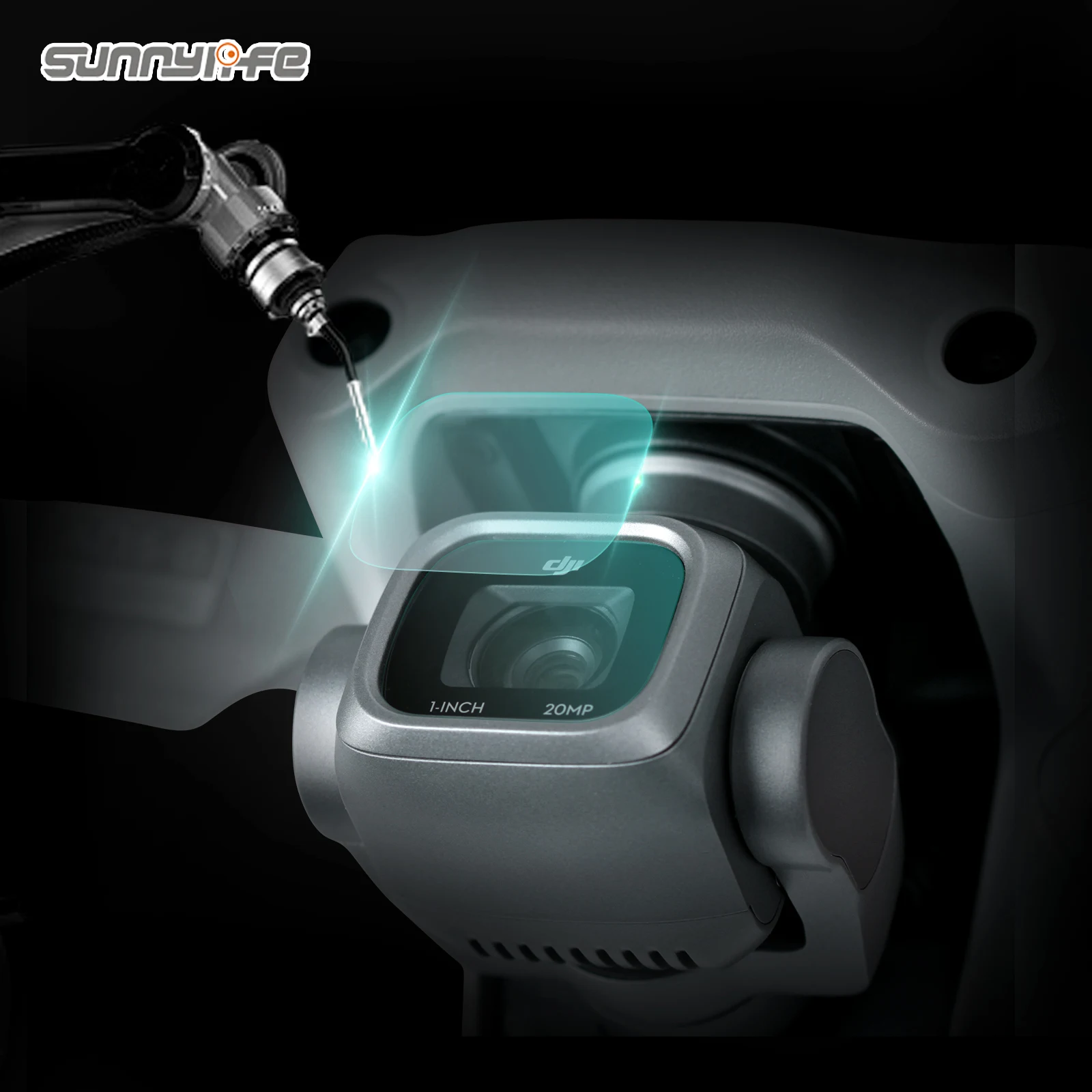 Sunnylife 2 Bộ Máy Ảnh Ống Kính Bảo Vệ Bộ Phim HD Kính Cường Lực Phim Bảo Vệ Ống Kính Cho DJI Air 2 S
