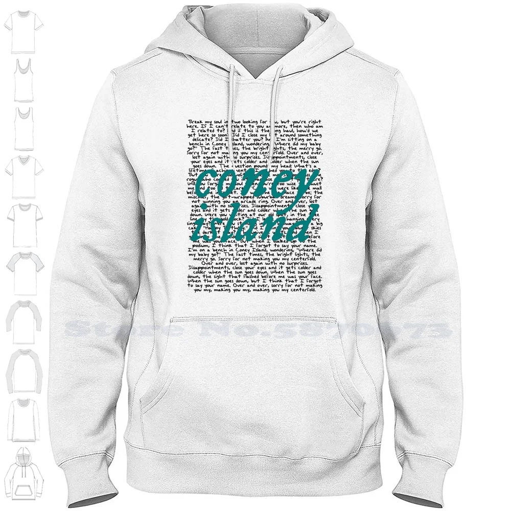 - Coney Island ( All Lyrics ) 100% Cotton Hoodie T-Shirt Swiftie Debut Fearless Speak Now Red 1989 Reputation Lover Folklore