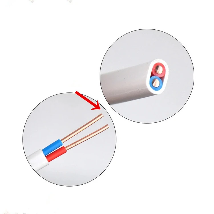 BVVB 2P Parallel Sheath Wire 4 Square 2 Core Wire Cable Bright White Hard Sheath White Sheath Home Improvement Wire image 3