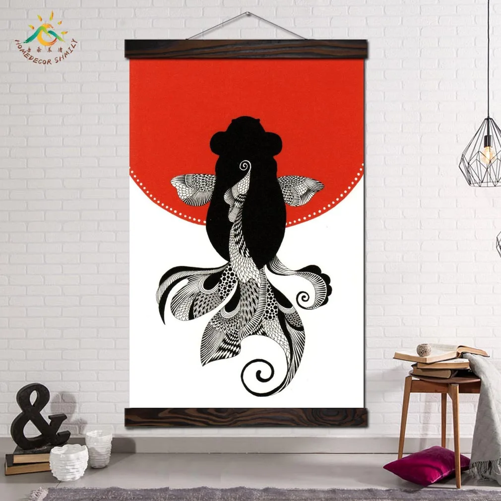 

Classical Abstract Fish Animal Image Posters and Prints Wall Art Canvas Painting Frame Decorative Painting Art Wall Pictures