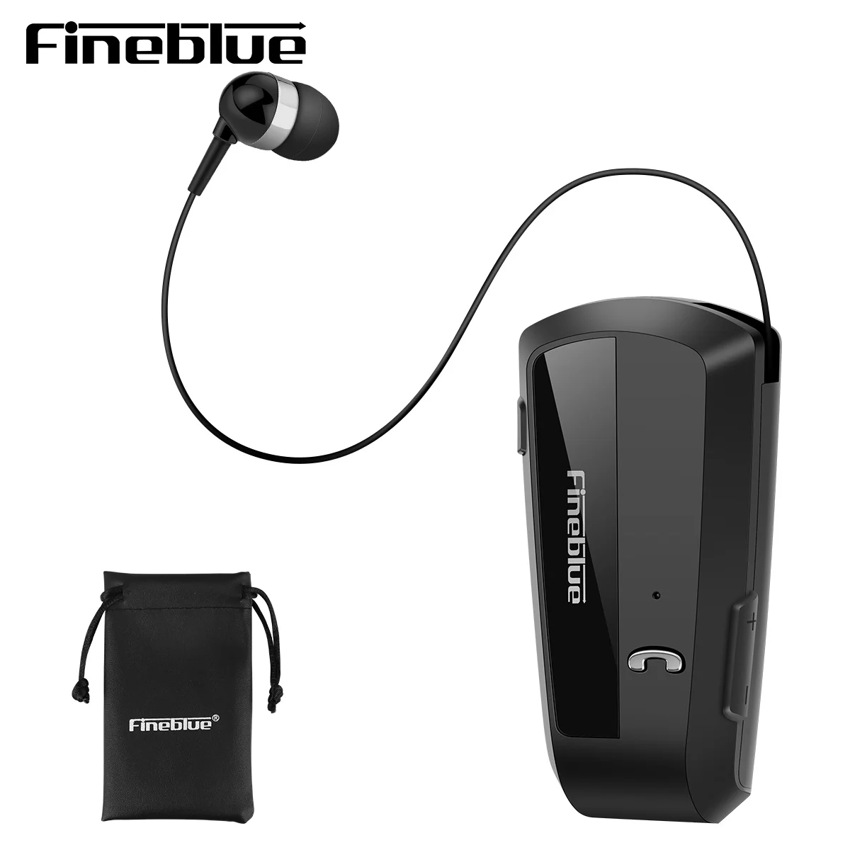 Fineblue F990 Wireless business Bluetooth Headset Sport Driver Earphone Telescopic Clip on stereo earbud Vibration With bag