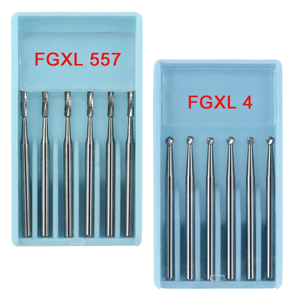 1Pack 25mm FGXL4/ 6 / 8/ 557 Azdent Dental Drills Surgical Carbide Cutters Finishing Tungsten Burs  High Speed Handpiece