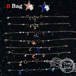 Ita Bag Chain Accessories decoration Double layer Flash gold colors Moon and stars DIY bag chain Hanging chain for ita bag