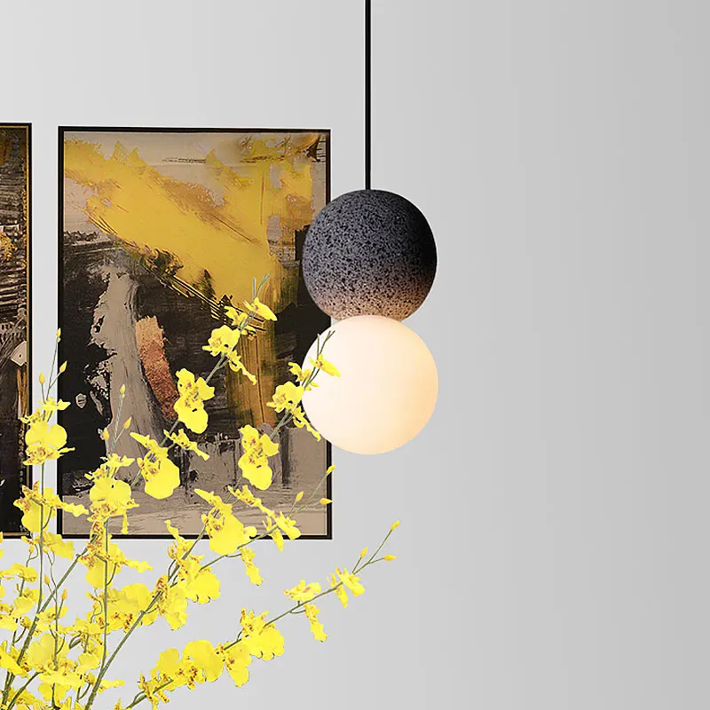 Origo Collection Nordic concrete pendant light design simple creative glass pendant ball light restaurant dinning table light