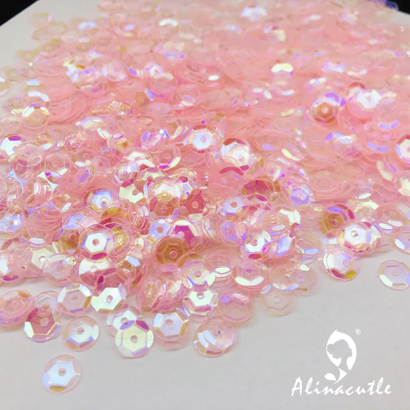 25g 6mm cerchio rosa chiaro paillettes forniture fai da te unghie arte polimero accessori trasparenti paillettes fai da te scrapbook frullati