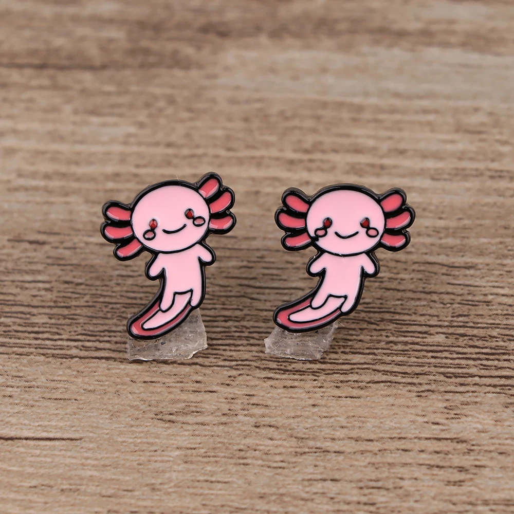 Cute Axolotl Stud Earrings for Women Piercing Women\'s Stainless Steel Jewelry Fashion Accessories Gift for Girl