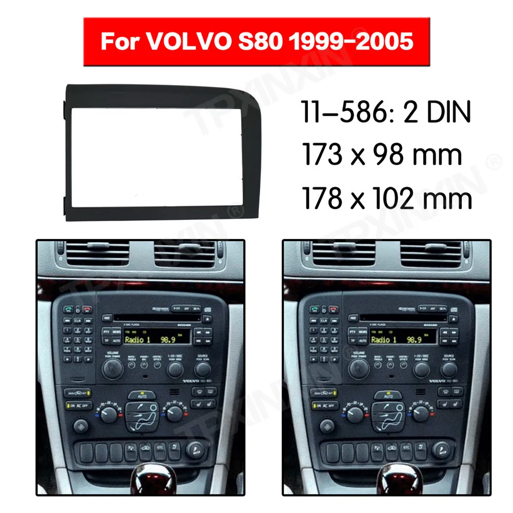 

Car radio Frame Panel Auto Radio Stereo Fascia For VOLVO S80 1999-2005 Dash Plate Facia Panel Mount Trim Kits Frame Adapter