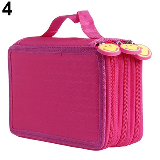 School Pencil Case Large Capacity 3 Layer 52 Holes Student Pen Pencil Storage Zipper Case Holder Office School Supplies