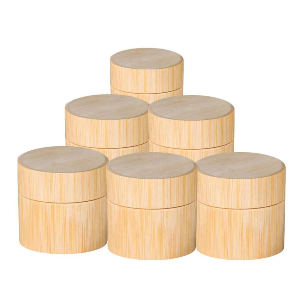 

Natural Bamboo Refillable Bottle Cosmetics Jar Box Makeup Cream Storage Pot Container Portable Round Bottle 3G, 5g, 10g, 15g New