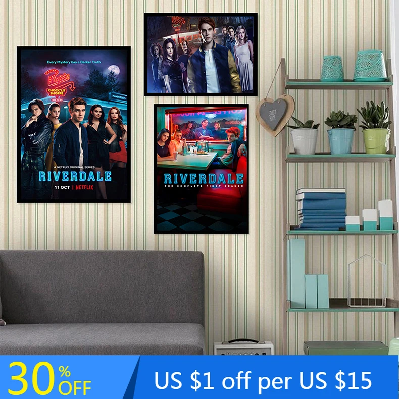 Hot Riverdale TV Show Poster Prints Art Silk Light Canvas Vintage Wall Painting Picture For Room Home Decor