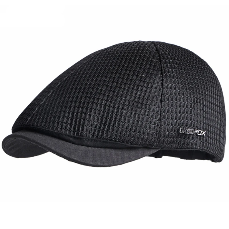 HT3659 Berets Spring Summer Caps for Men Women Breathable Mesh Beret Cap Male Female Adjustable Octagonal  Cap Beret Hat