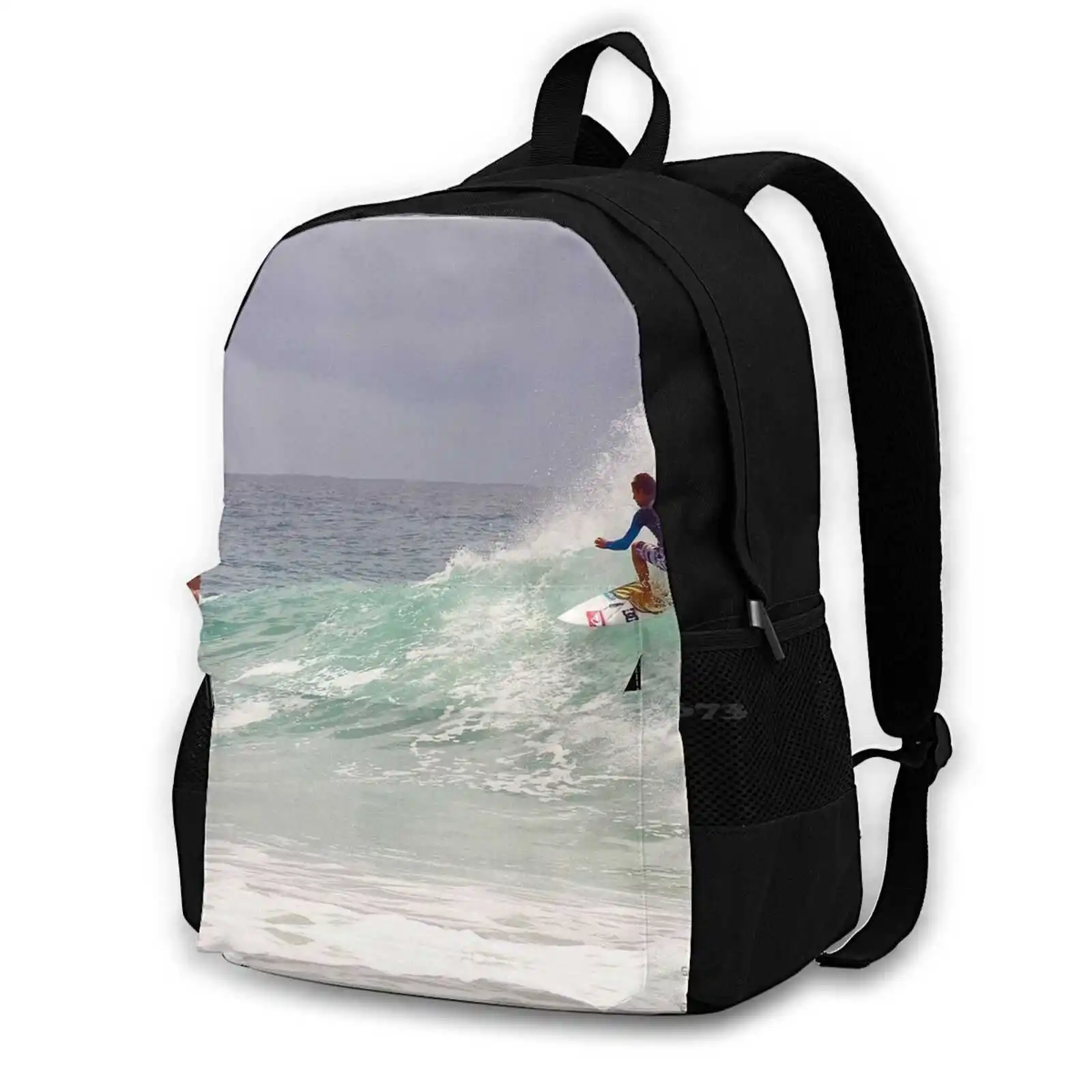 Surfer Pattern Design Laptop Travel School Bags Water Summer Board Surfing Wave Surfer Sport Competition Qld Gold Coast Snapper