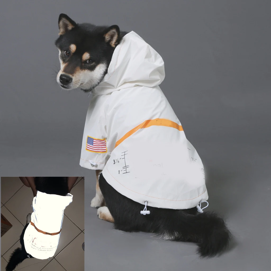 Reflective Pet Dog Jacket Clothes Fashion Waterproof Dogs Raincoat for Chihuahua French Bulldog Hoodie Windbreaker Windproof