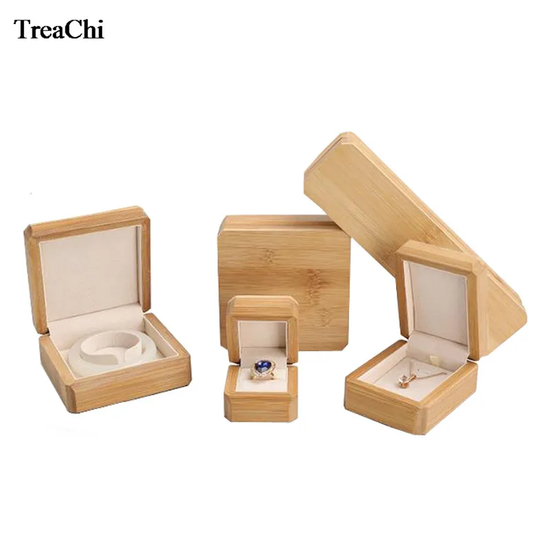 

Bamboo Wood Jewelry Ring Bracelet Necklace Box Wrapping Gift Box Buddhist Beads Solid Wood Jewelry Organizer