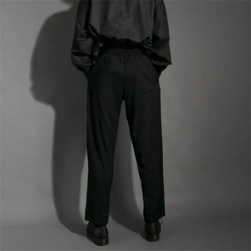 Men's Black Pants Spring And Summer New Pure Color Simple Men's Straight Tube Wide Leg Pants Large Size Fashion Simple Trend