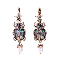 SUMENG 2024 New Fashion Cultured Pearl Star Insect Earrings Cute Statement Women Jewelry Brinco Drop