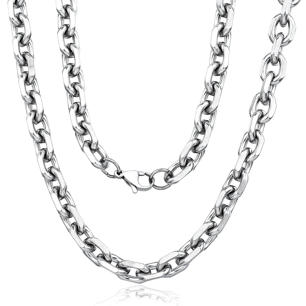 

Davieslee Stainless Steel Necklace for Men Women Rolo Link Men's Chain Necklace Wholesale Jewelry 3/6/9mm DLKNM78