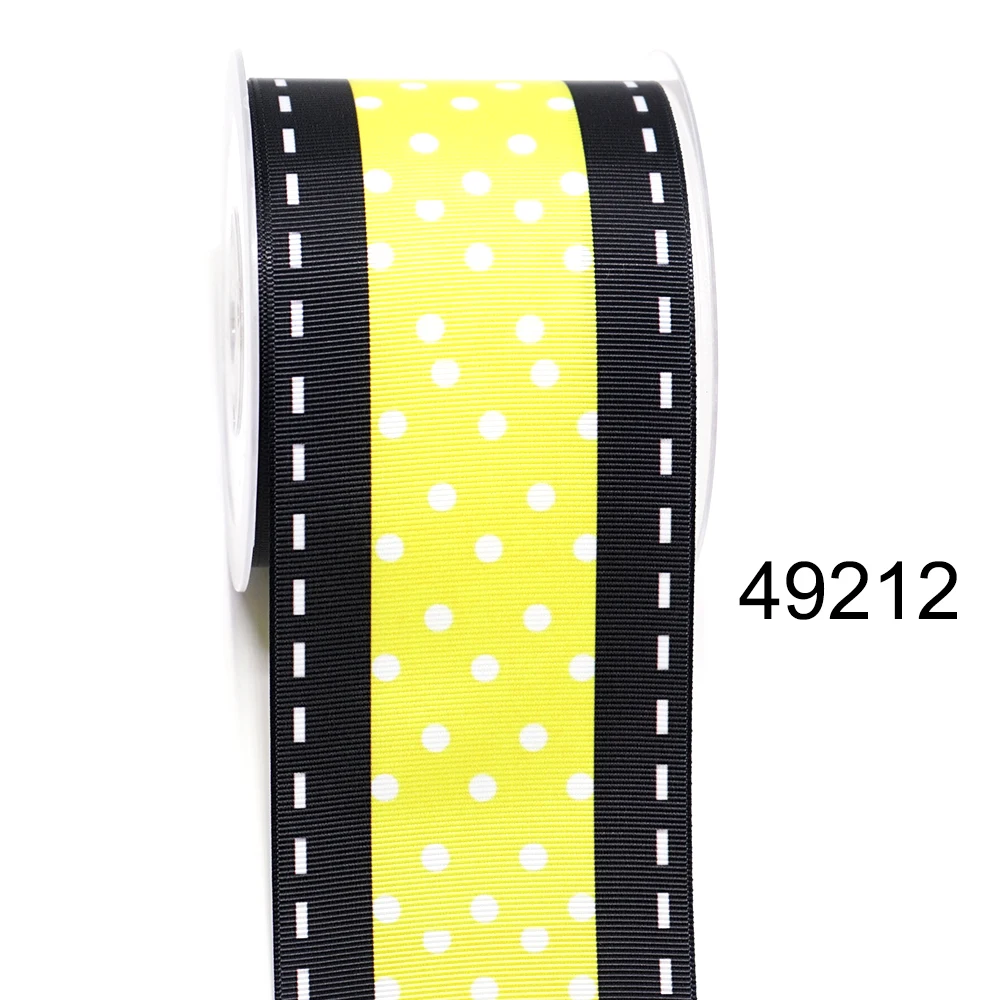 DIY Cartoon Dots And Stars Gradient Color Printed Grosgrain Ribbon For Craft Supplies Sewing Accessories 5 Yards. 43564