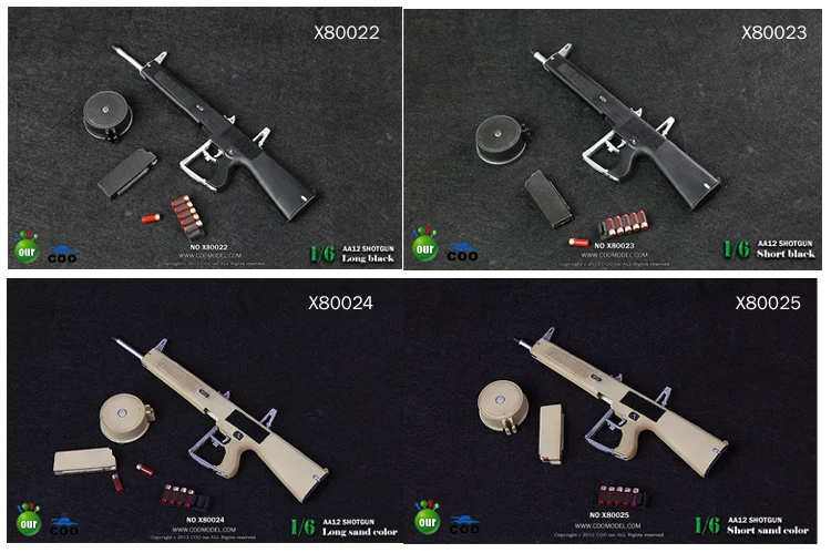 COOMODEL X80022-X80025 AA12 1/6 Soldier Accessories Weapon Series in Stock for Sale