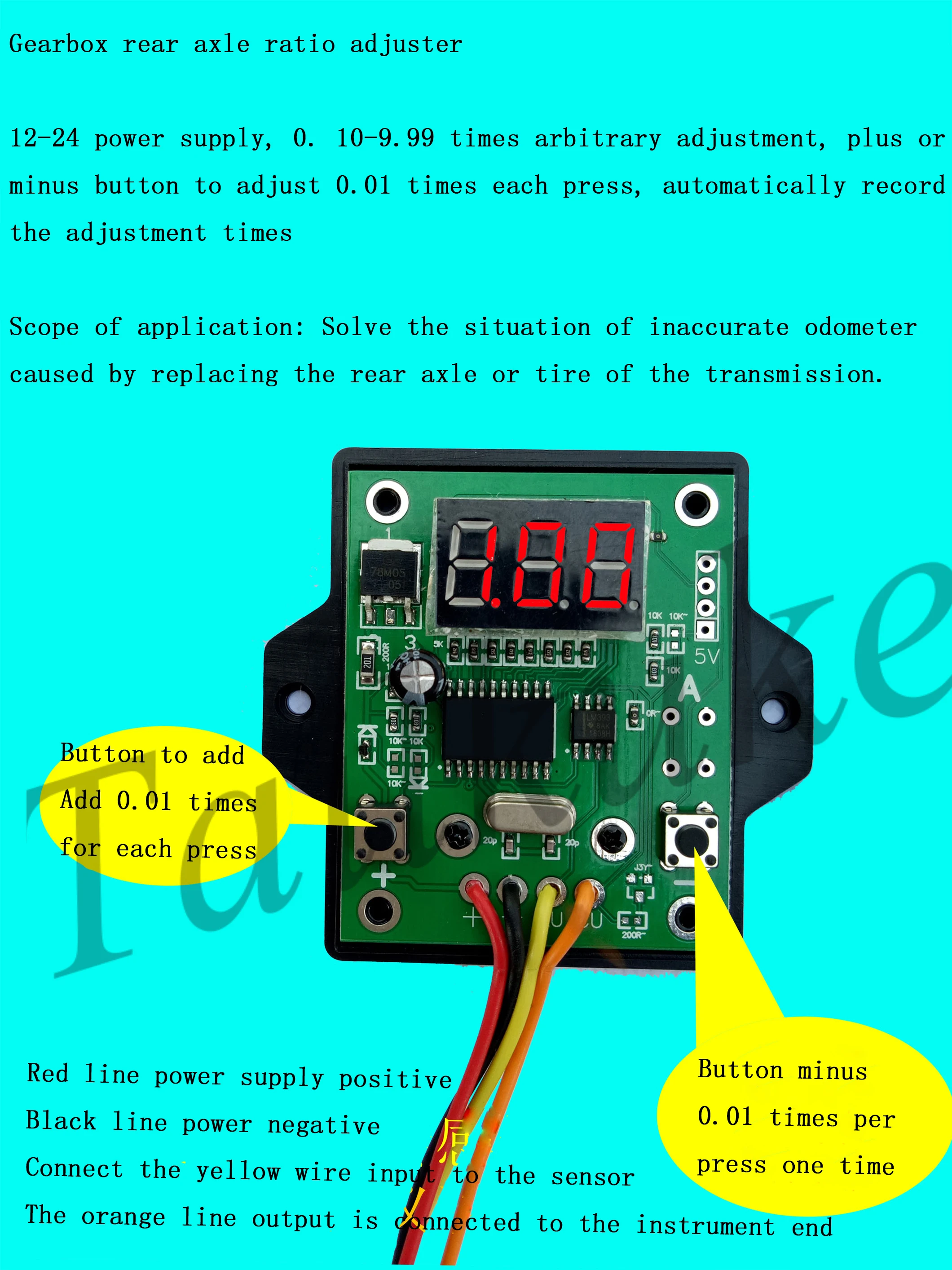 Car Odometer Speed Ratio Calibration Car Watcher Speed Governor Code Table Dialer Frequency Conversion Adjuster