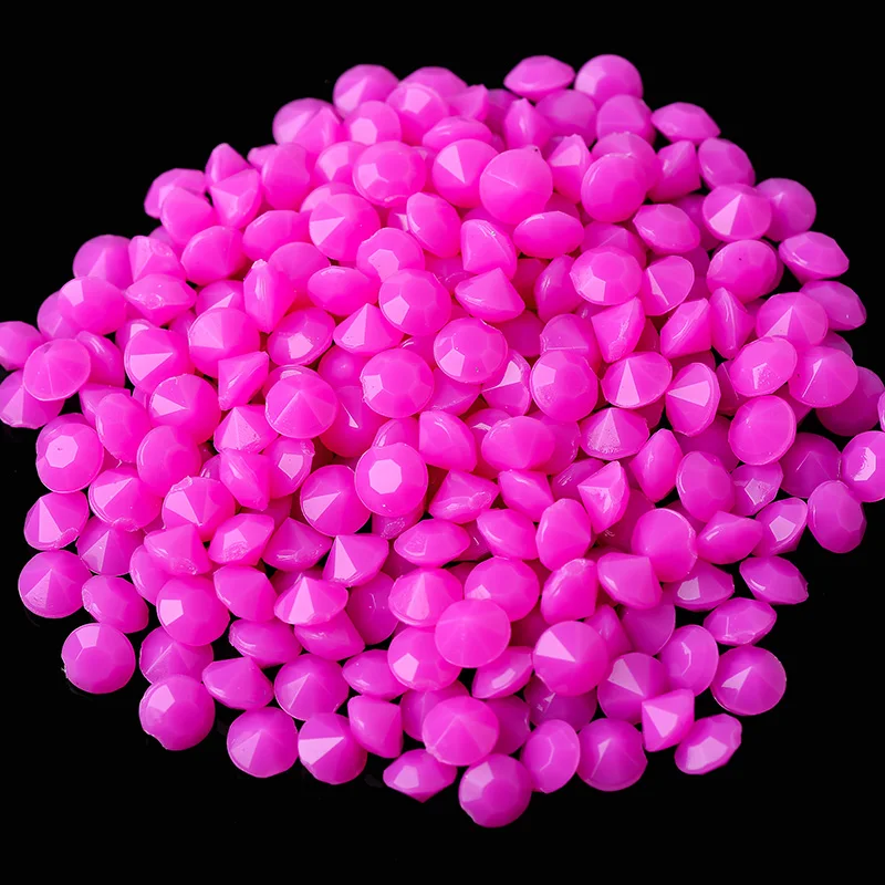 New 100pcs/lot 4mm Neon round Pointed back Jelly Candy Resin Rhinestones 3D Nail Art Decorations jewelry making crafts