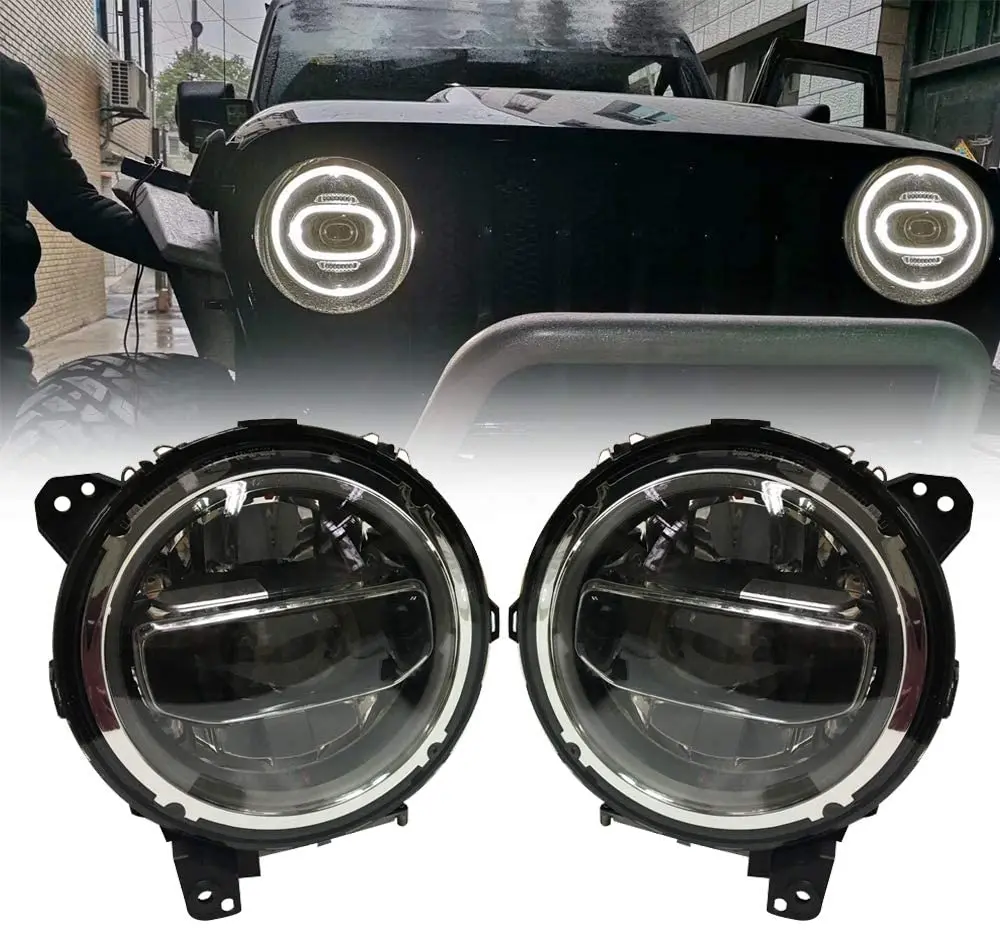 

9" Inch LED Projector Headlights With Turn Signal Lights 90w JL1092 for Jeep Wrangler JL 2018+, High Low Beam Function