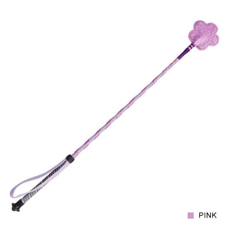 Cavassion-Children Riding Equipment crops, Pink Flower Whip Used for Kids