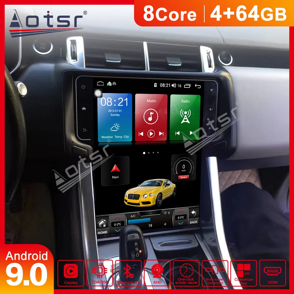 For Tesla style Android Multimedia 4GB 64GB ROM Car DVD player for Land Rover Range Sport L320 2009~2013 Radio dvd  player radio