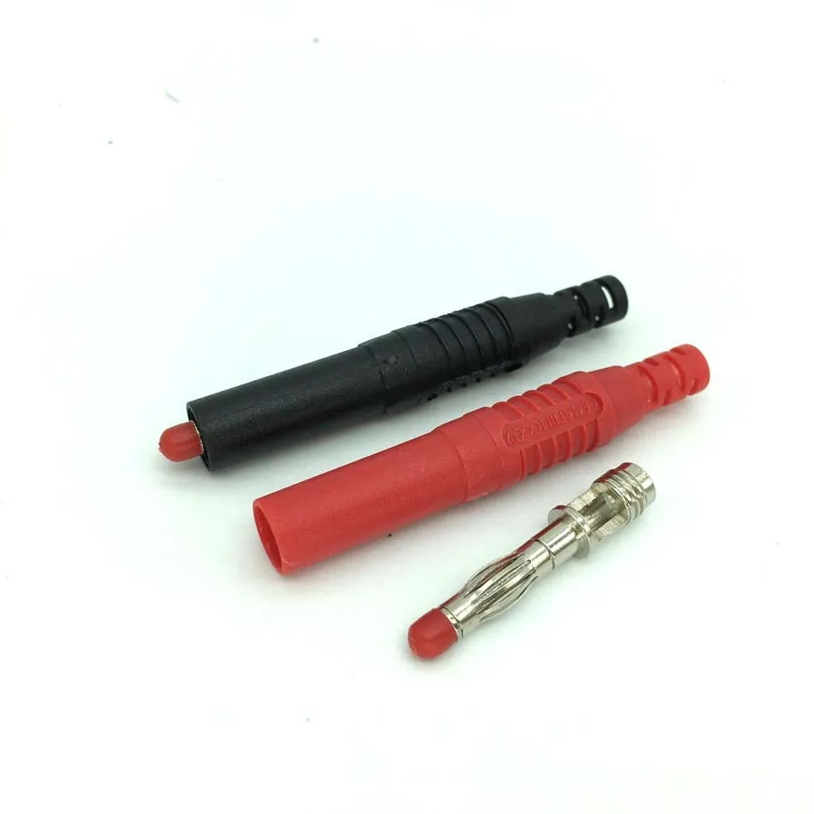 10 Chiếc Màu Full Vỏ Bọc An Toàn Cách Nhiệt Đồng 4Mm Chuối Cắm Hàn Loại Đầu Nối Cáp Đầu Đo Đồng Hồ Vạn Năng Bút