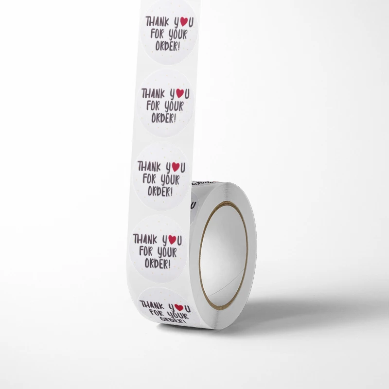 "Dank U Voor Uw Bestelling" Ronde Sticker Winkel Gift White Label Briefpapier Handgemaakte Sticker Envelop Seal Candy Gift doos Sticker