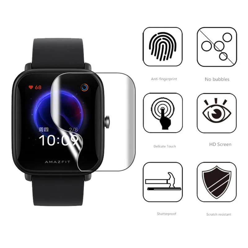 Pelindung Film Lembut untuk Xiaomi Huami Amazfit POP / Bip U / POP Pro Pelindung Layar Penuh Aksesoris Film Jam Tangan Bening