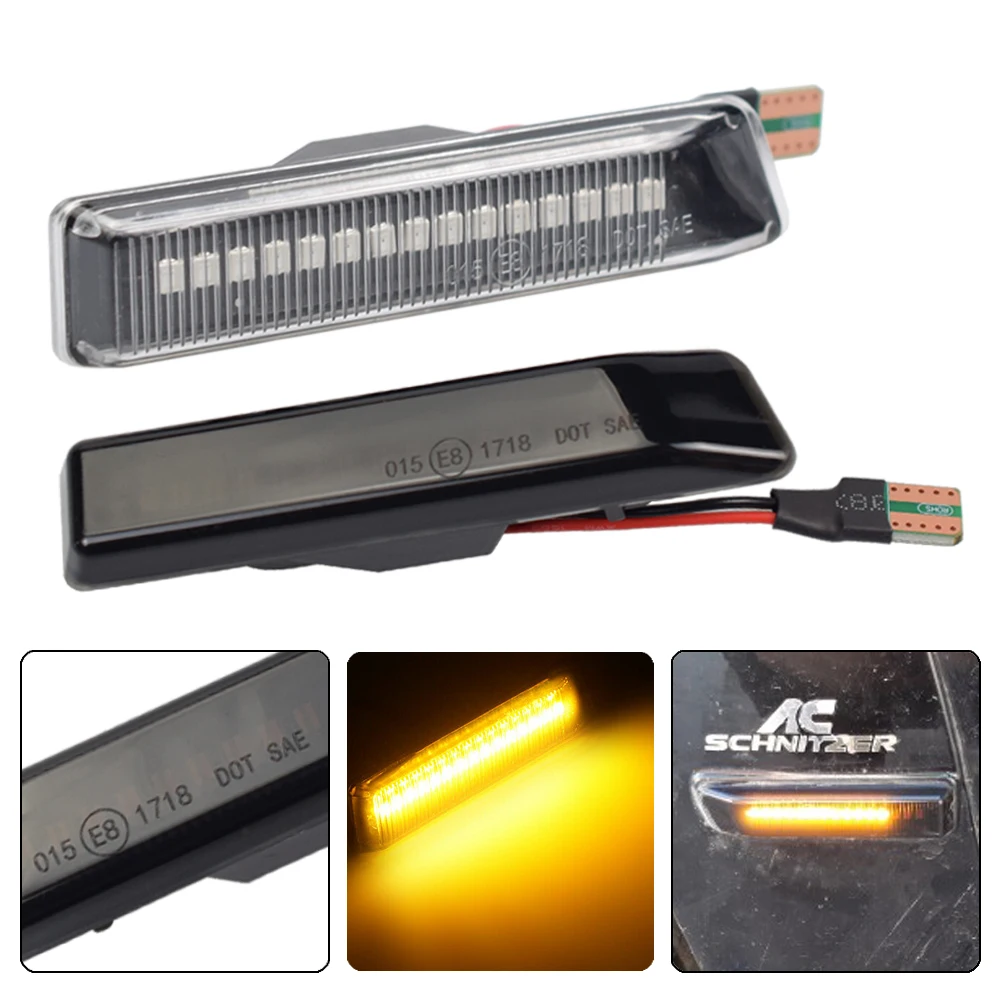 LED ديناميكية بدوره إشارة مصابيح لسيارة BMW X5 E53 3 سلسلة E36 الجانب ماركر المتعري تدفق المياه الوامض ضوء وماض