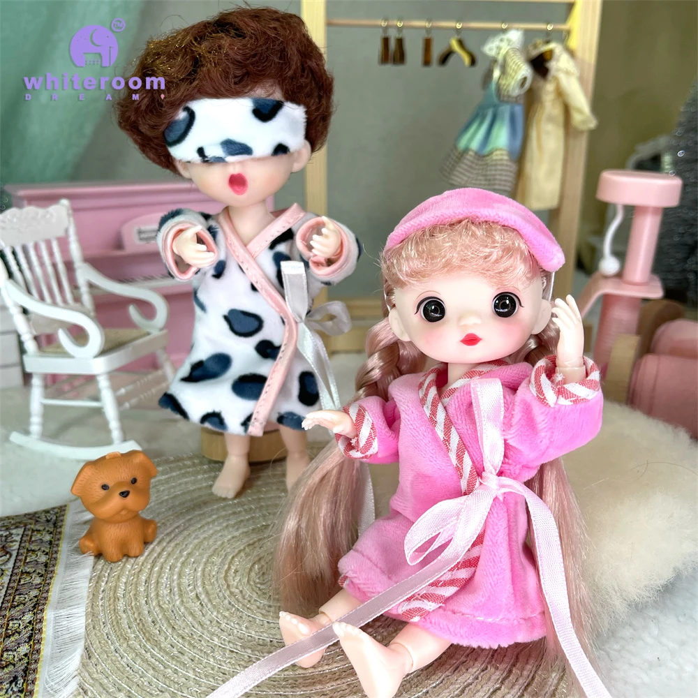 1/12 Mini BJD Doll 13 Movable Joints Casual Fashion Princess Clothes Suit Accessories Decoration Multicolor Hair Girl Gift Toy