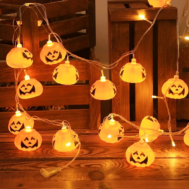 1.5m 10Led Halloween Pumpkin LED String Lights Ghost Skeletons Bat Hanging Lantern Home Party Festival Decor Christmas Ornaments