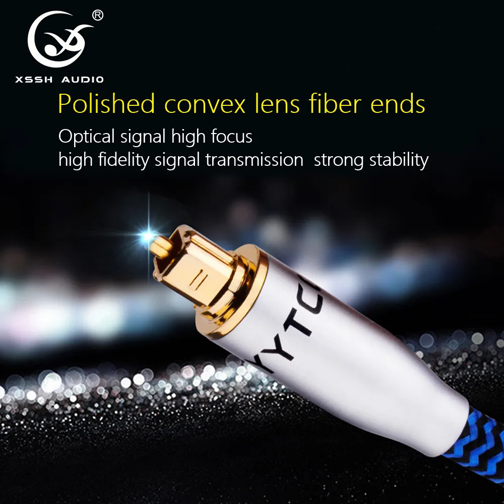 Optical Fiber Wire Line YIVO XSSH 5.1 Digital SPDIF Toslink Audio Pure Copper Cable for Speaker Wire with Gold Plated Amplifier