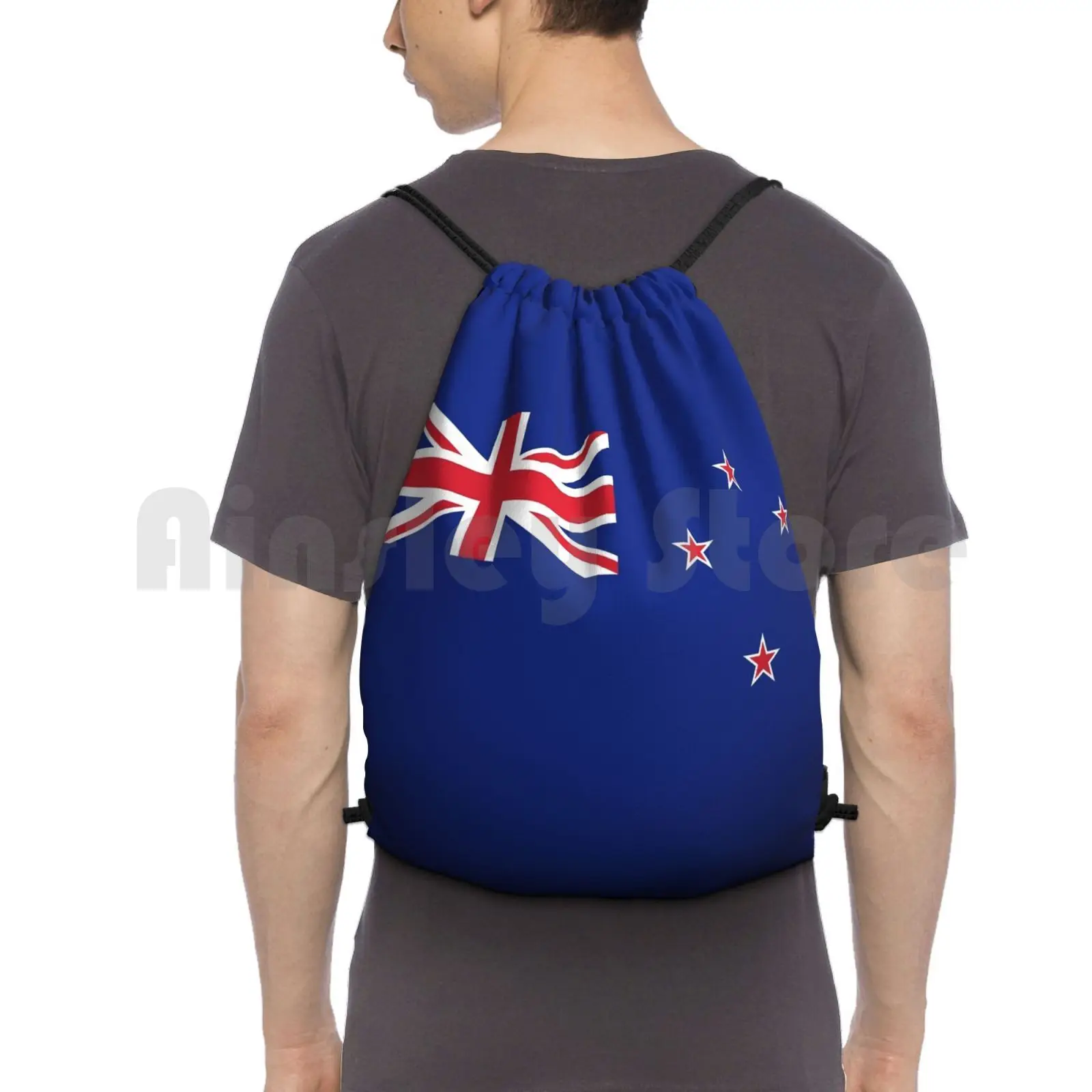 New Zealand Flag Duvet-Kiwi Bedspread Backpack Drawstring Bag Riding Climbing Gym Bag New Zealand New Zealander New Zealand