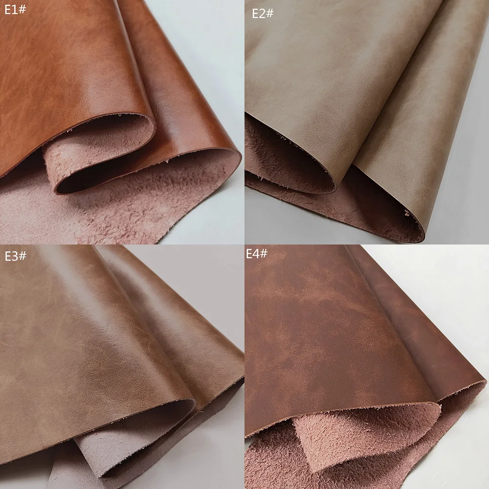 12 colors crazy horse skin leather for needlework 1.8 mm vegetable tanned genuine leather eco wax leather skin belt for bags