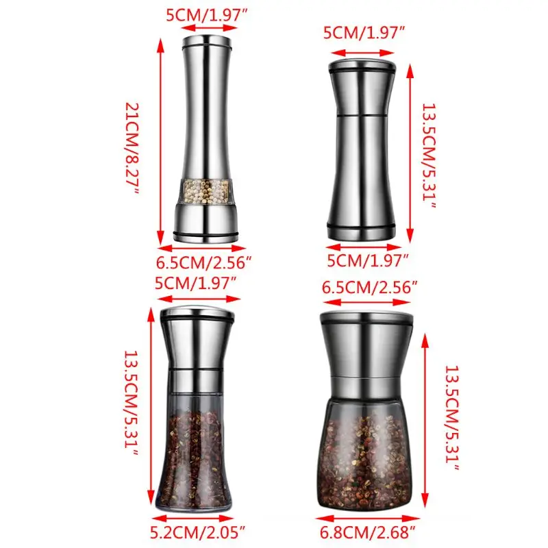 Регулируемая мельница для специй, нержавеющая сталь, 19QE
