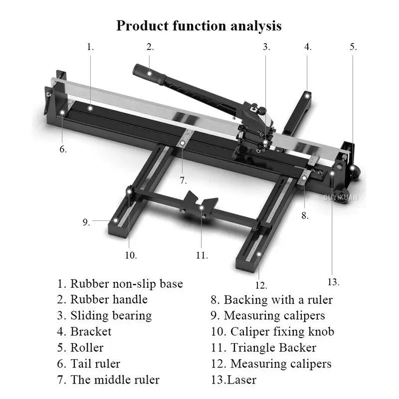 Manual ceramic tile cutter double track ceramic tile push knife high precision laser floor tile ceramic tile push knife artifact