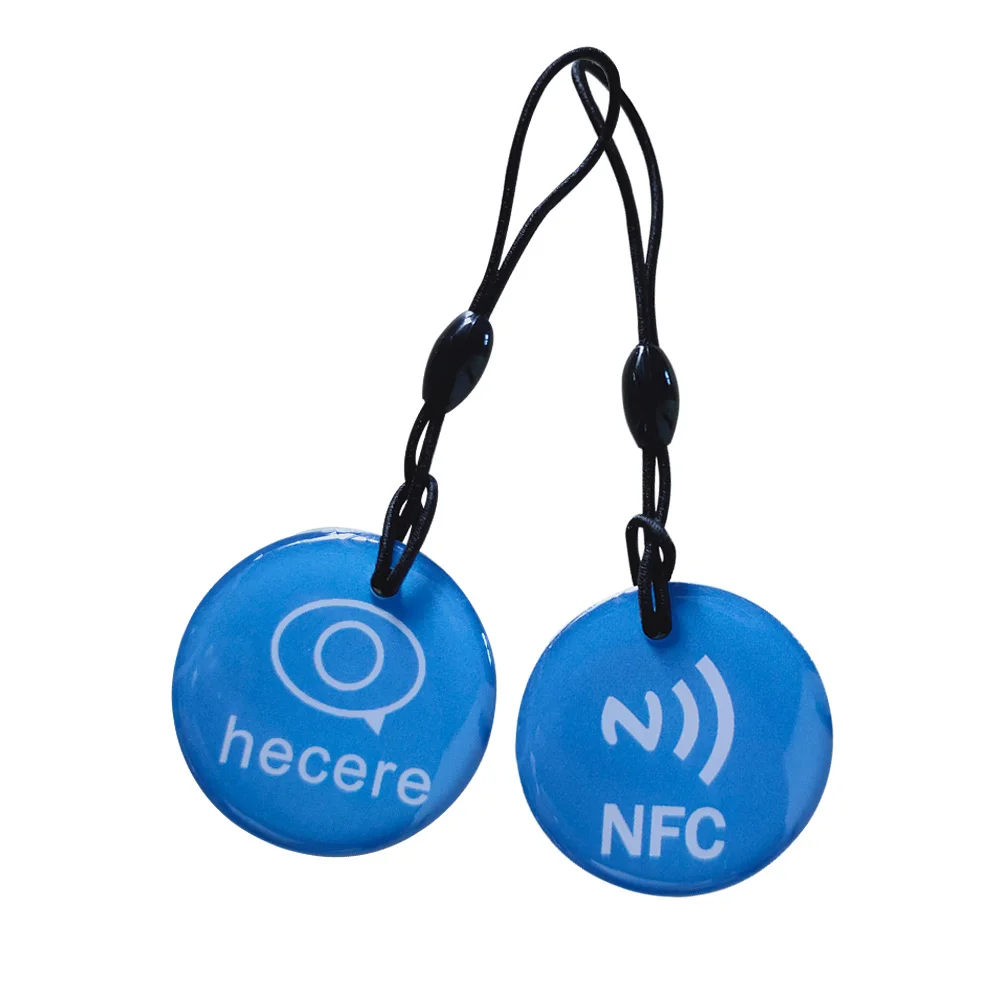 

(5pcs/lot） New Waterproof Blue Crystal Epoxy hecere NFC Tag Ntag213 for All NFC Phones