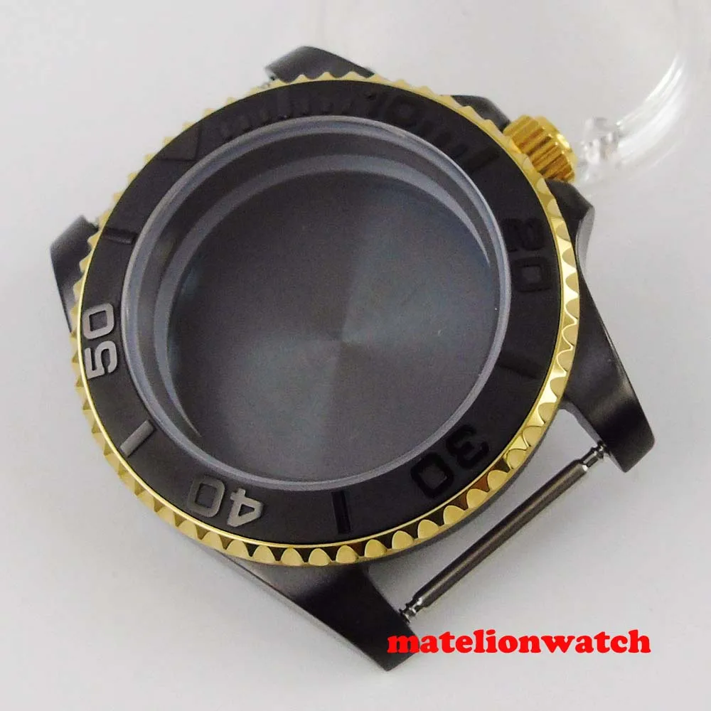 

Watch Case 40mm Black PVD Coated Sapphire glass Men's Watch Case Fit NH35 NH35A NH36 Automatic Movement