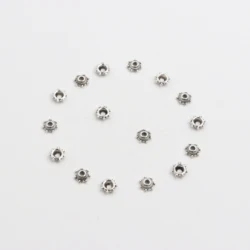 50pcs Antique Bronze Gold Silver Round shape with Seven Small balls Coherer Spacer Bead Caps For Jewelry Making Supplies Chains