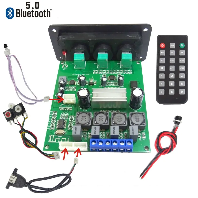 Sotamia bluetooth 5.0パワーアンプオーディオボード2x50ワットTPA3116D2サウンドアンプステレオアンプ高音低音調整パネル