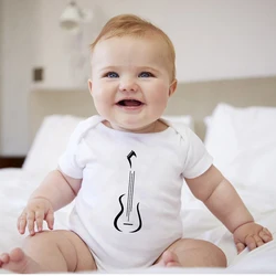 Minimalism Infant Outfits Baby Rock Bodysuit for Boys Guitar Print Newborn Clothes Summer Short Sleeve Baby Boy Body Wholesale