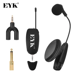 EYK UHF Wireless Instrument Microphone Suction Cup Condenser Gooseneck Mic Voice Recording Live Show for Guitar Violin Bass