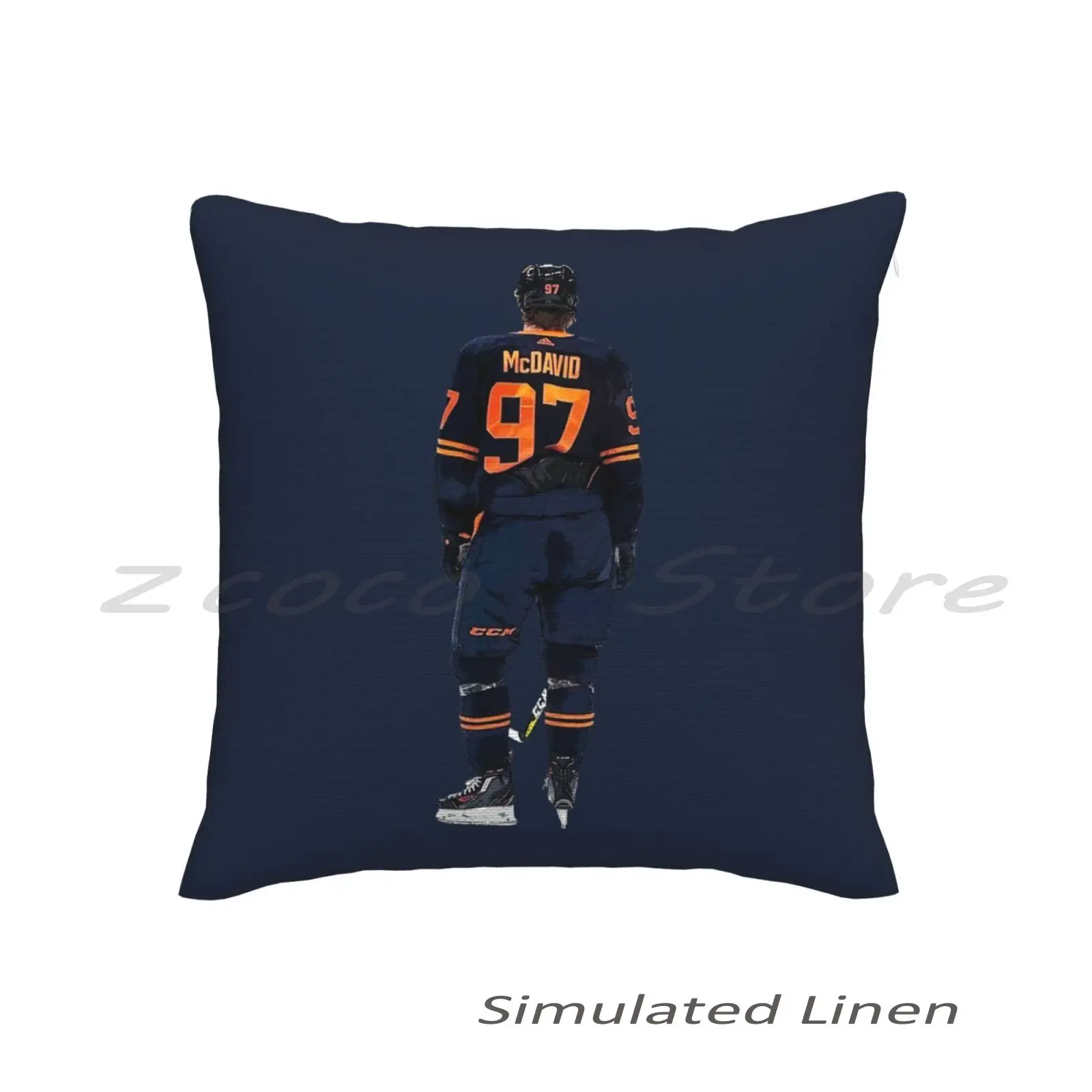 97 Personalized Diy Pattern Plush Linen Velvet Comfortable Pillow Case Hockey Oilers Edmonton Connor Mcdavid Stick Sports