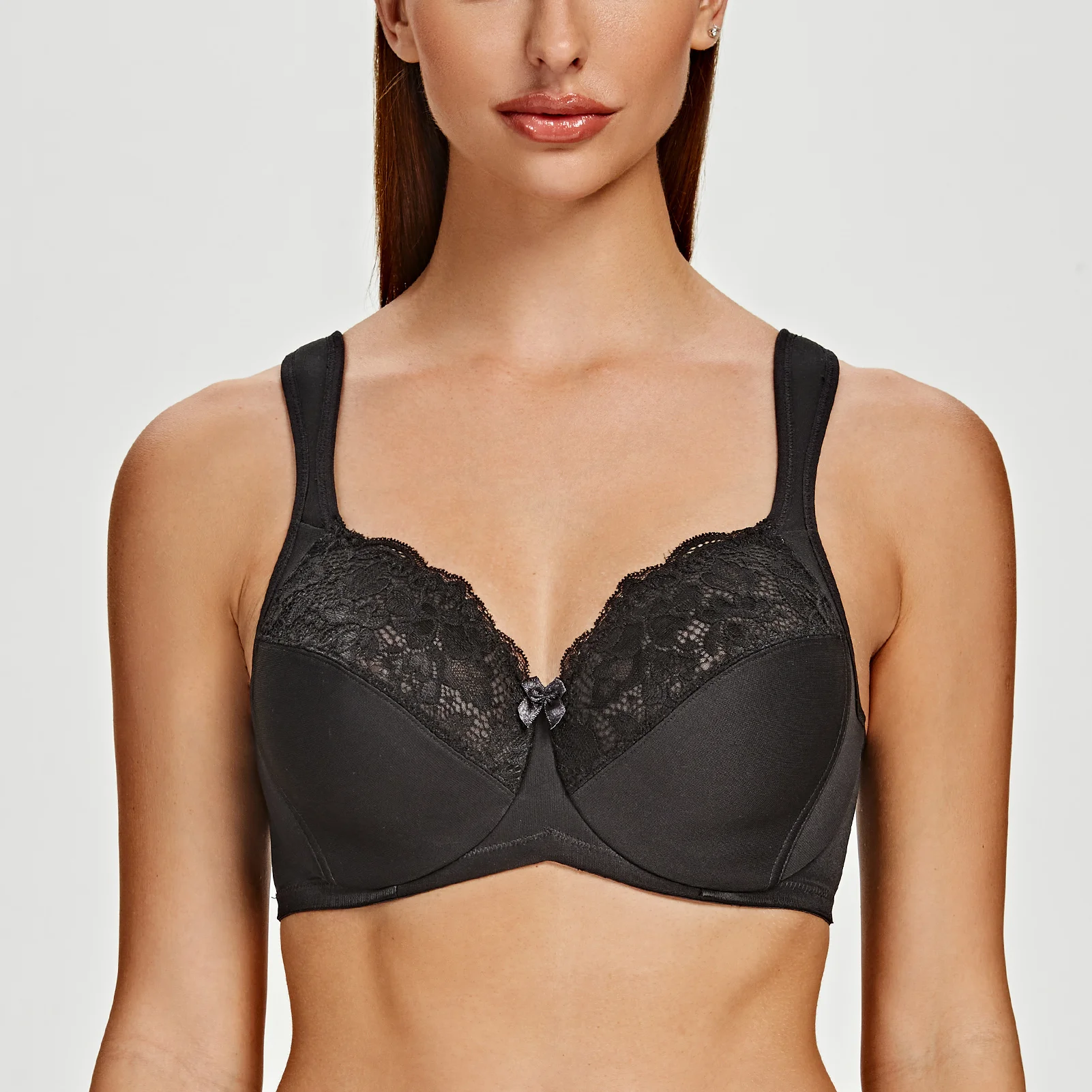 ผู้หญิง Minimizer Underwire Bra Sexy Lace สบายสายเบาะ