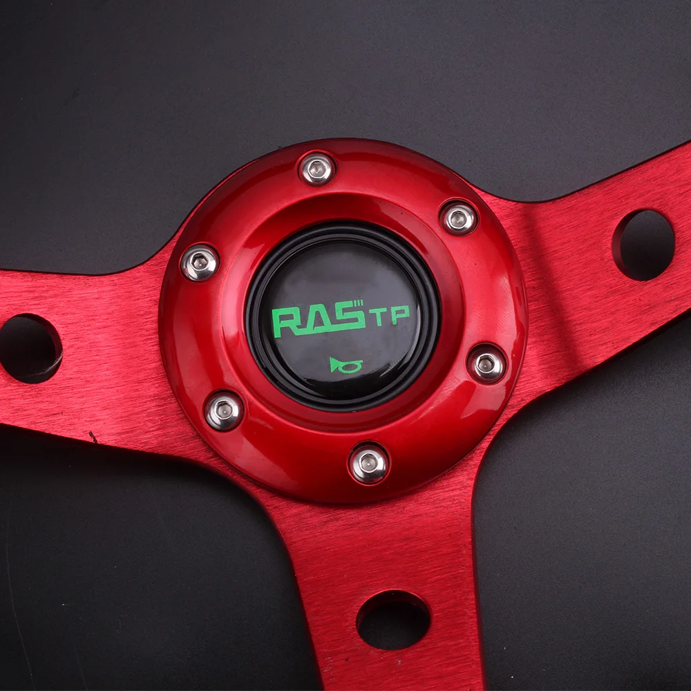 RASTP-14inch 350mm Universal Racing Drift Steering Wheel  Aluminum PU Car Sport Steering Wheels Car Accessories RS-STW020-TP