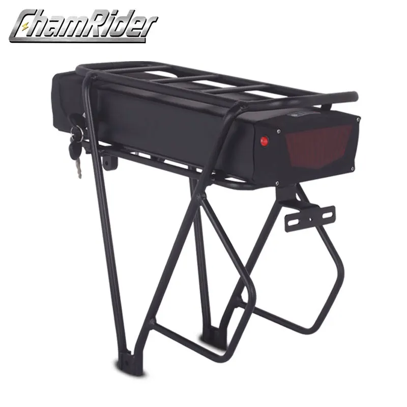 48V ebike battery case 36V 52V 60V 72V Electric bike battery box 5V USB Double Layer luggage rack 10S10P 13S9P 14S8P 16S7P 20S5P